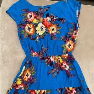 Konrad + Joseph ANTHROPOLOGIE BLUE FLORAL DRESS S